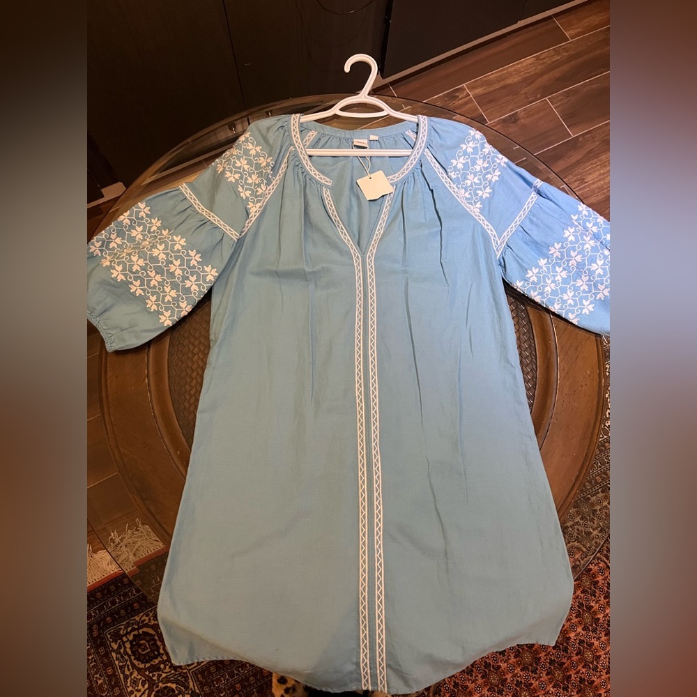 GAP Light Blue Embroidered Dress